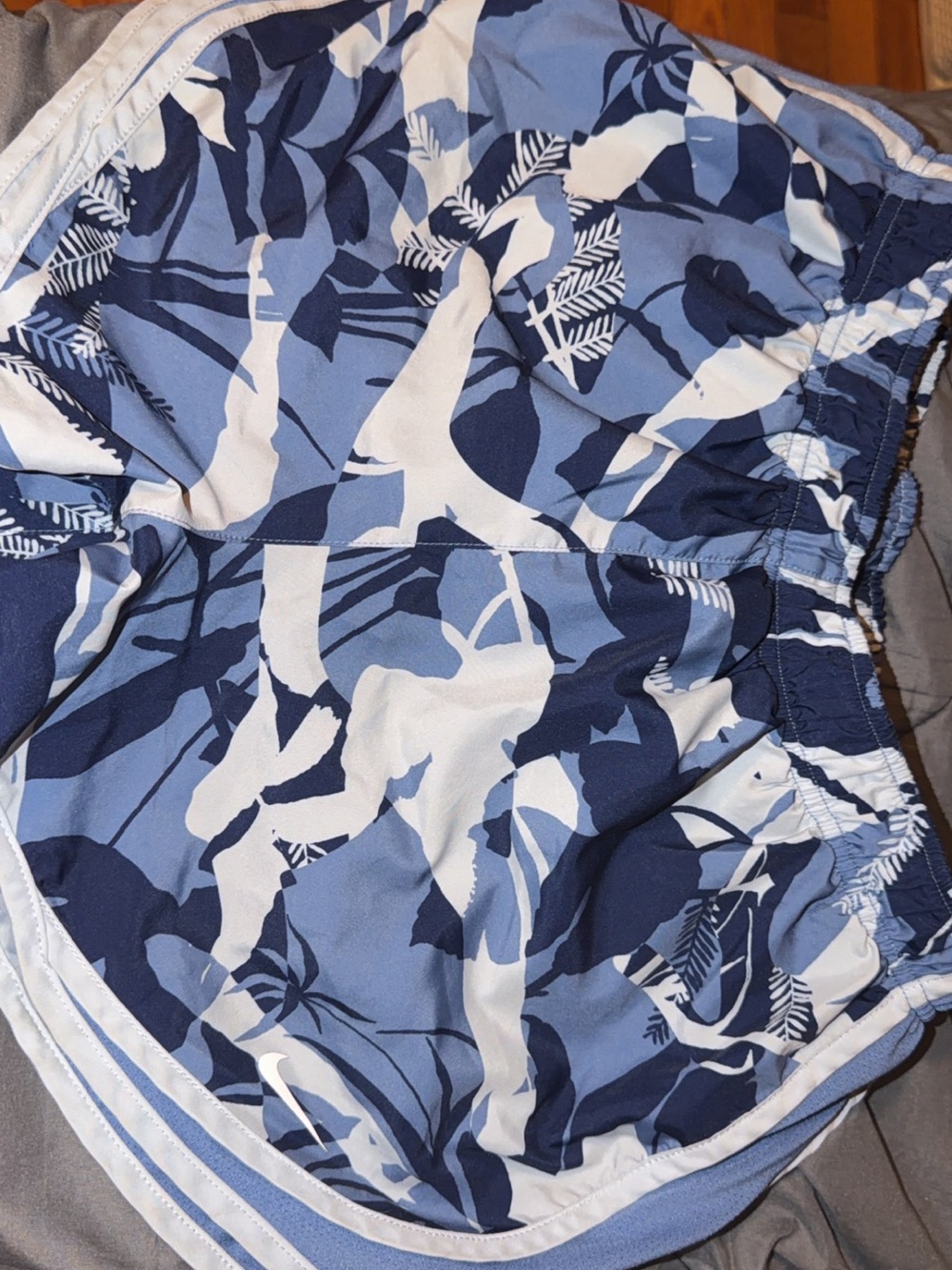 Nike Blue White Patterned Athletic Shorts